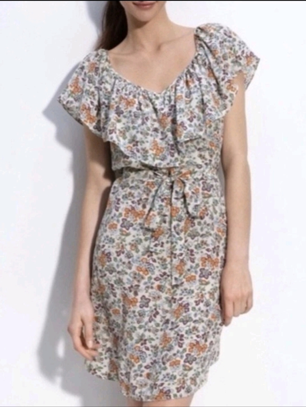 Rebecca Taylor 100% Silk Floral Ruffle Dress – Size 2 - Picture 2 of 11